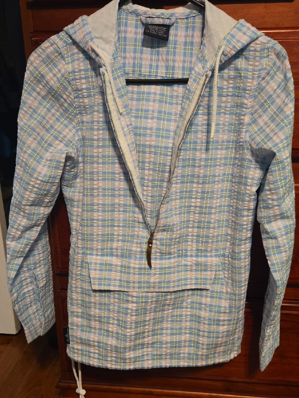 Charles River Apparel Blue, Green, White Plaid Shirt
